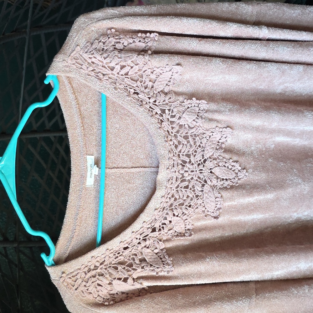 Maurices Blush Lace Accent Sweatshirt - Picture 3 of 4